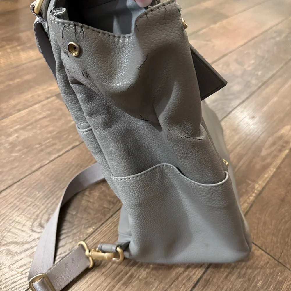 Freshly Picked Grey Diaper‎ Bag Backpack in Stone Grey